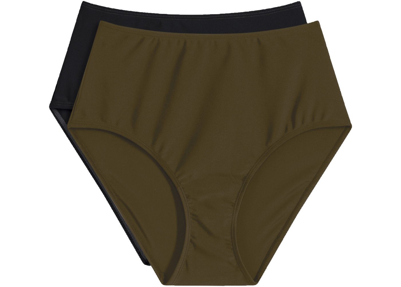 bonprix Highwaist-Bikini-Hose (Packung, 2er) im praktischen 2er-Pack, mit Futter aus Polyester