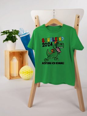 Shirtracer T-Shirt Schulkind 2024 Achtung ich komme! - schwarz Einschulung Junge Schulanfang Geschenke