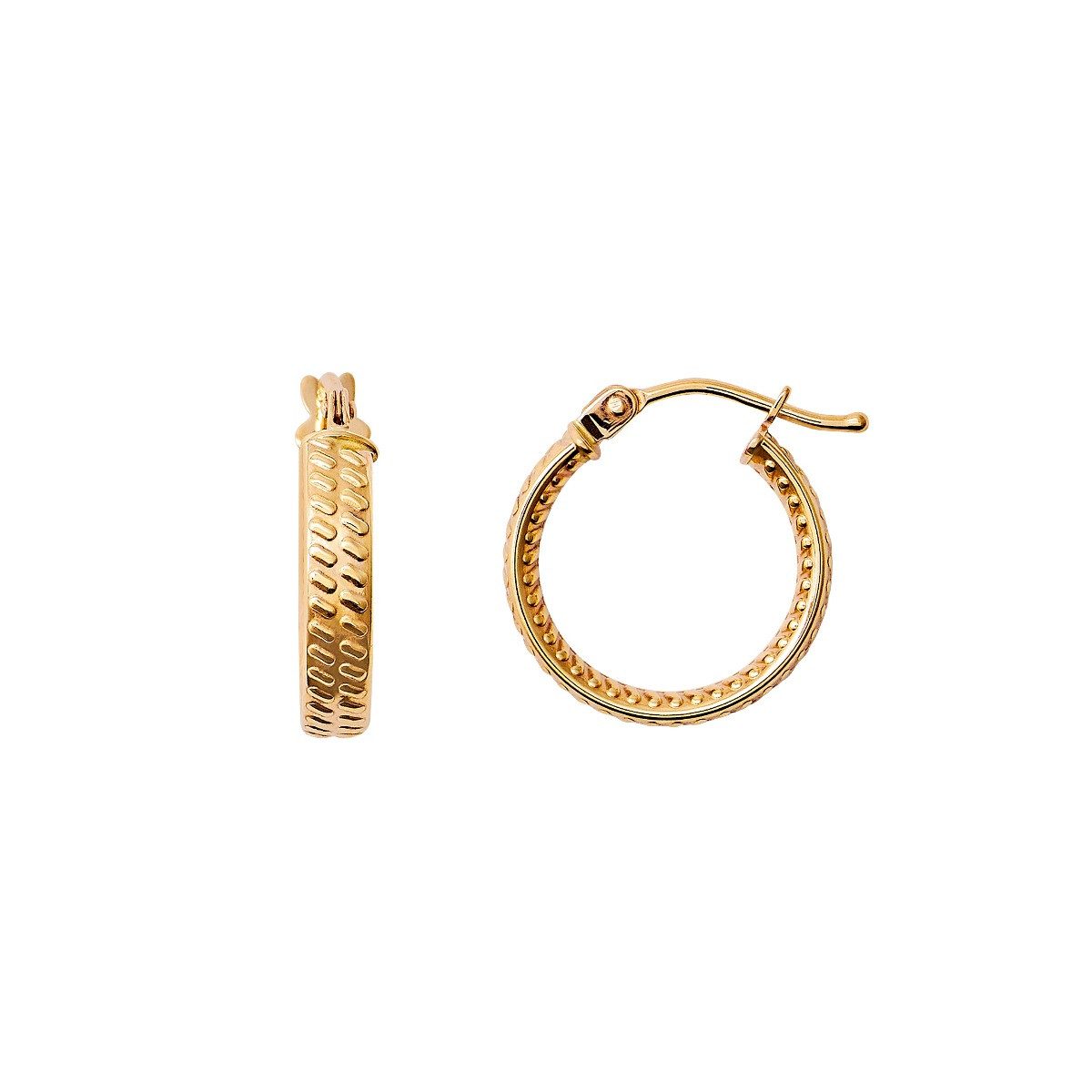 Paar Ohrstecker XG9K6014G Creolen Ohrringe Damen Fine Gelbgold 375/- Ø 14 mm
