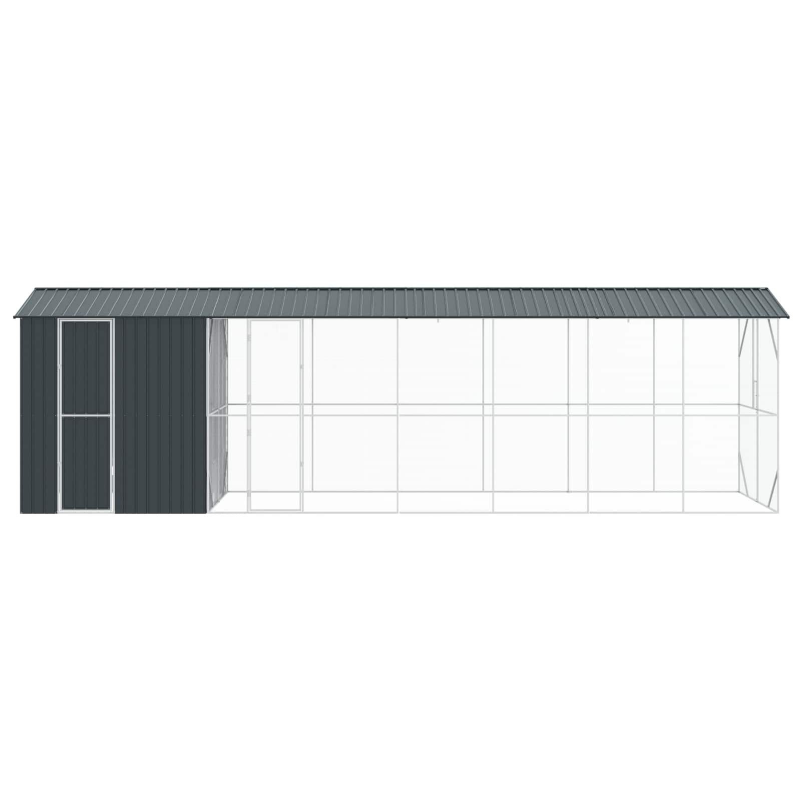 vidaXL Vogelkäfig, Vogelkäfig Anthrazit 860 x 208 x 247 cm Verzinkter Stahl