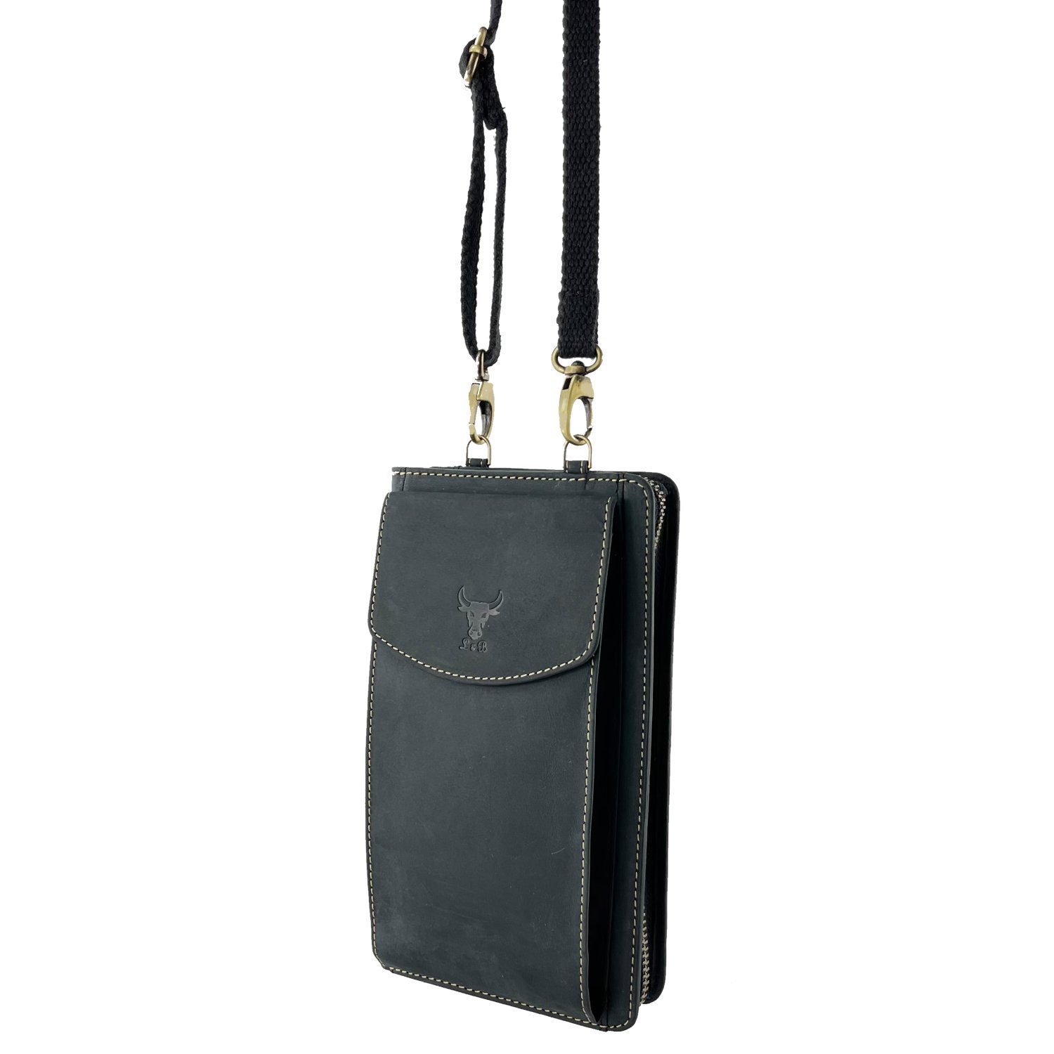 L&B Handytasche >2616< Umhängetasche & Geldbörse Crossbody, Büffelleder