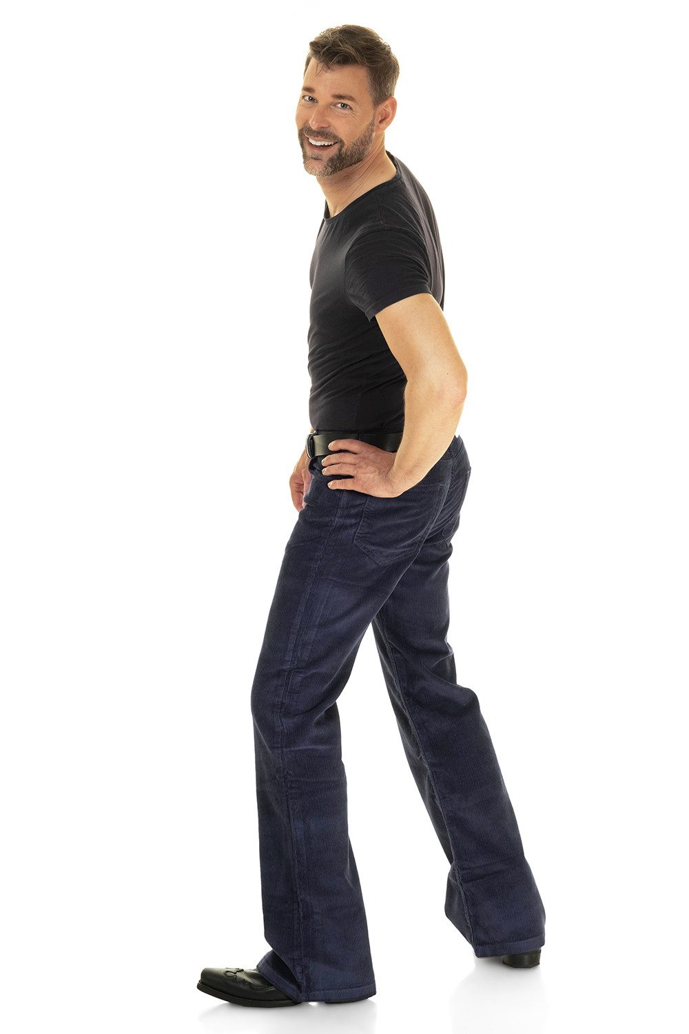 Comycom Cordhose Herren Bootcut navy blau