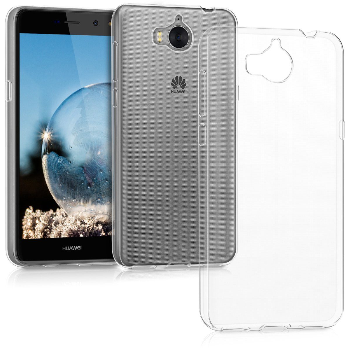 kwmobile Handyhülle, Hülle kompatibel mit Huawei Y6 (2017) - Silikon  Handyhülle transparent - Handy Case gummiert