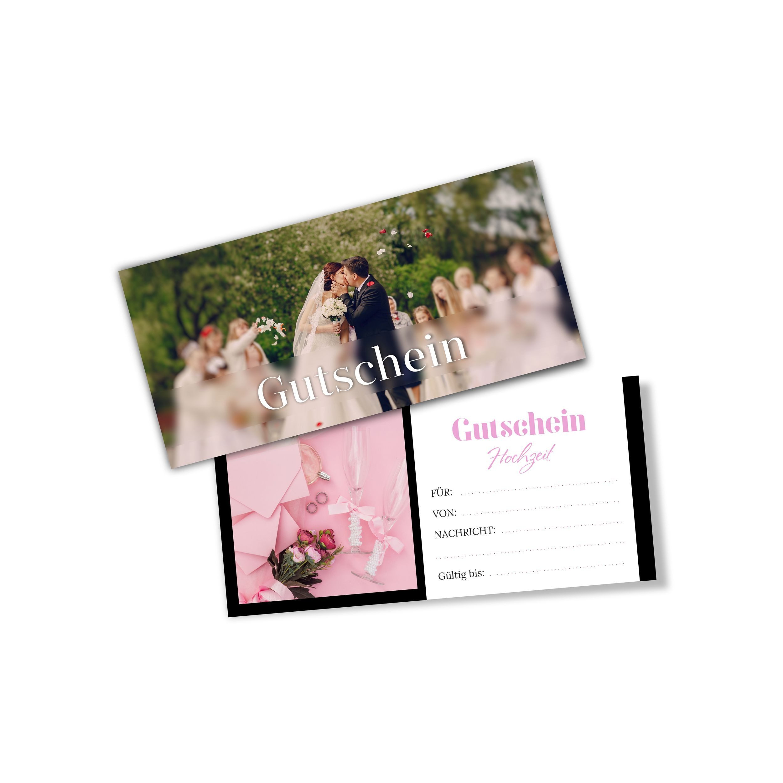 itenga Hochzeitskarte itenga Geschenkgutschein Fotodesign mit Hülle - Motiv HOCHZEIT Postkar