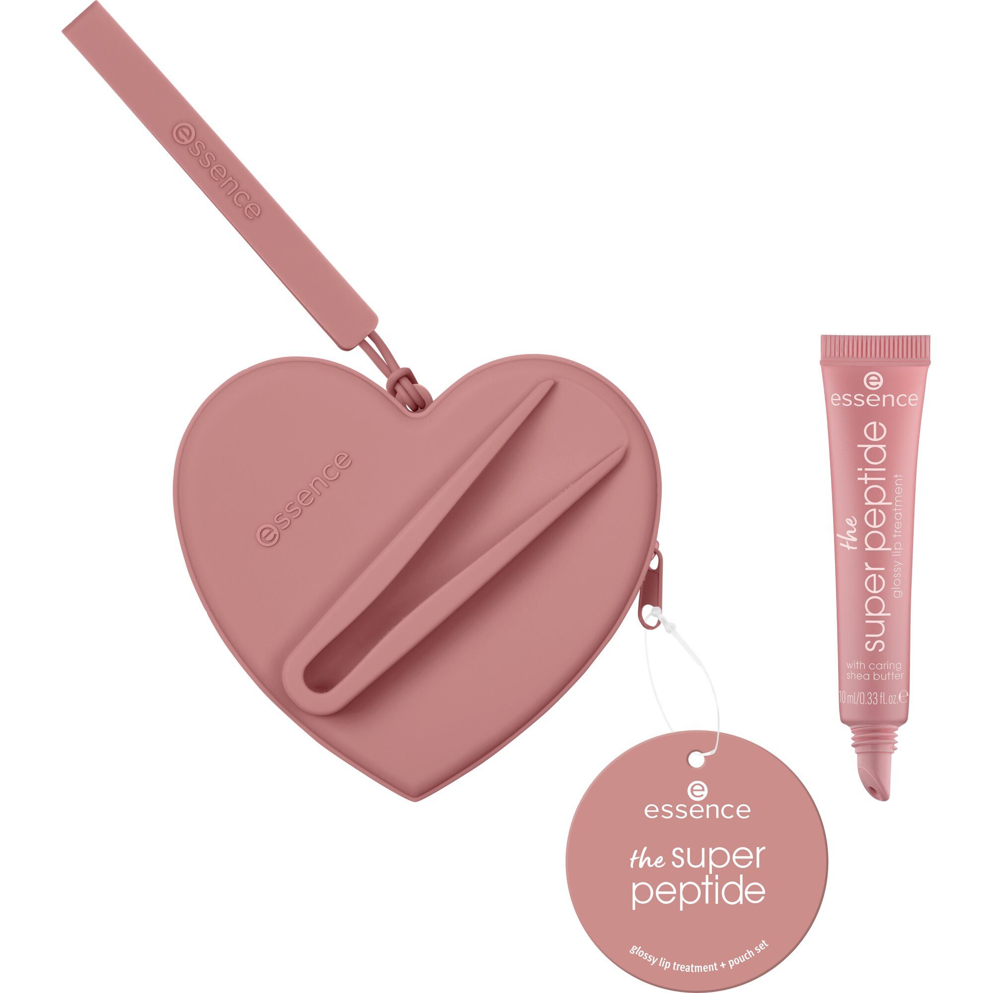 Essence Lippenstift-Set the super peptide glossy lip treatment + pouch set, 2-tlg.