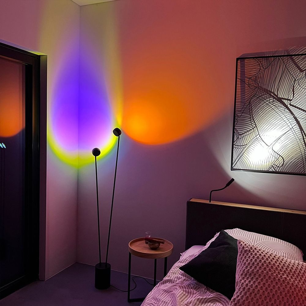 s.luce Stehlampe s.luce Beam LED Stehleuchte 2-flammig 145cm Schwarz, Warmweiß