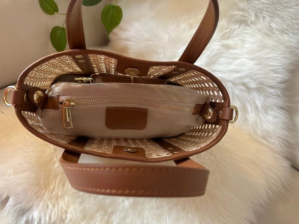 Goodman Design Handtasche Shopper-Tasche aus Wiener Geflecht und Echtleder, Handgefertigte Eleganz aus Italien