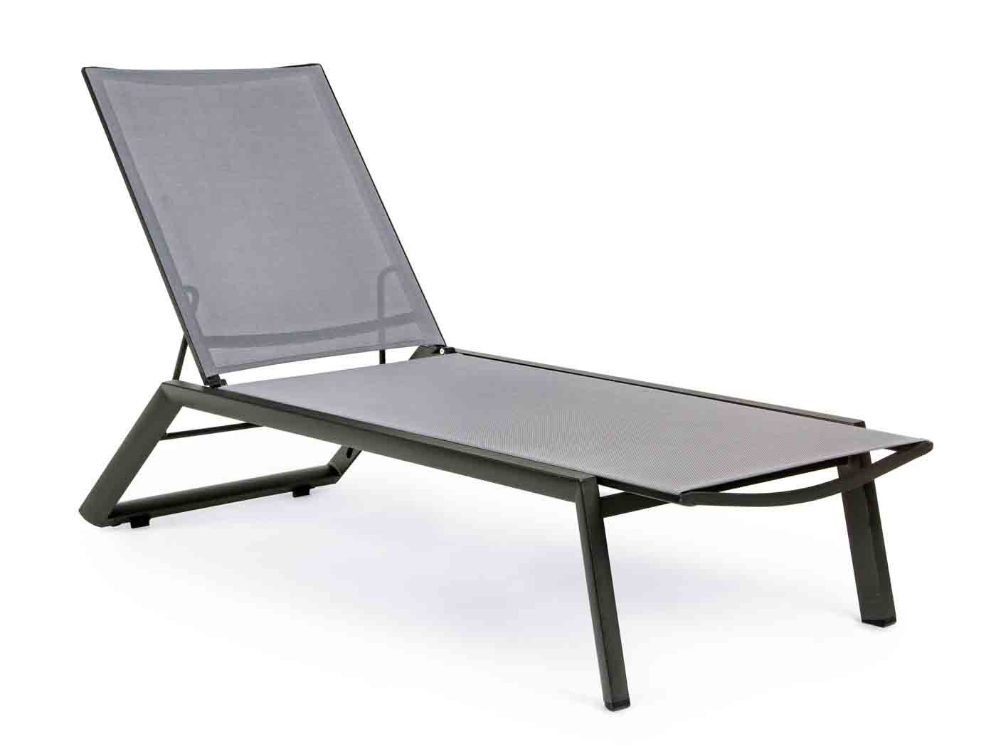 Bizzotto Gartenliege Cruise 2er-Set, Anthrazit, Mit Rädern