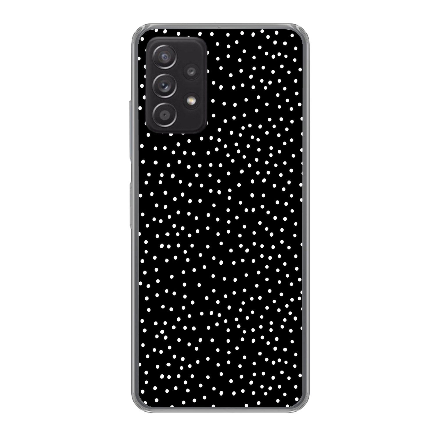 MuchoWow Handyhülle für Samsung Galaxy A33 5G Polka dots - Schwarz - Weiß, Smartphone-Bumper, Print, Handy Schutzhülle Dünn