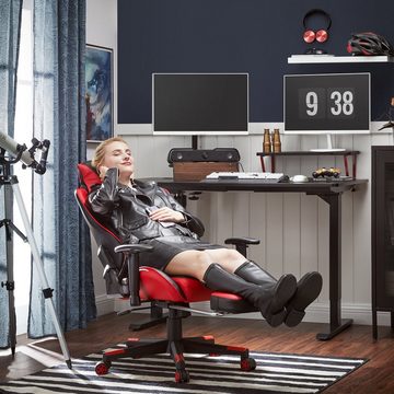 SONGMICS Gaming Chair »Bürostuhl«, Wippfunktion, PU-Kunstleder, ausziehbare Fußstütze
