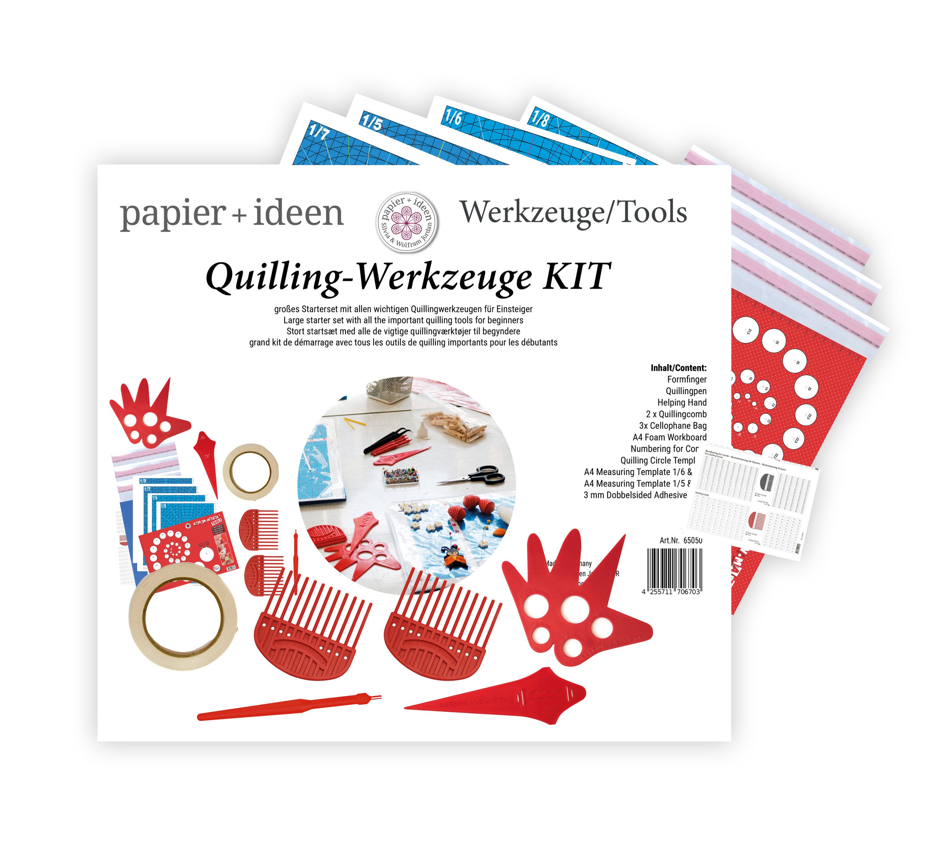papier+ideen Papiersterne Quilling Tool Kit, 16 Teile