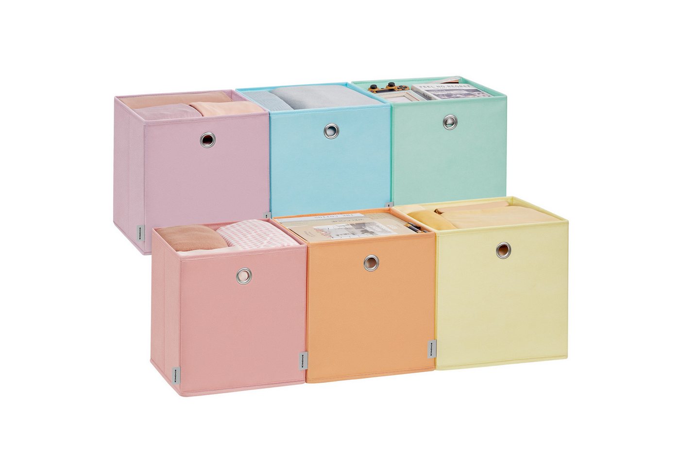 SONGMICS Aufbewahrungsbox Ordnungsboxen, geruchsneutral, Faltbox, für Schlafzimmer, Wohnzimmer, Stoffbox, für Würfelregal, 33 x 33 x 33 cm