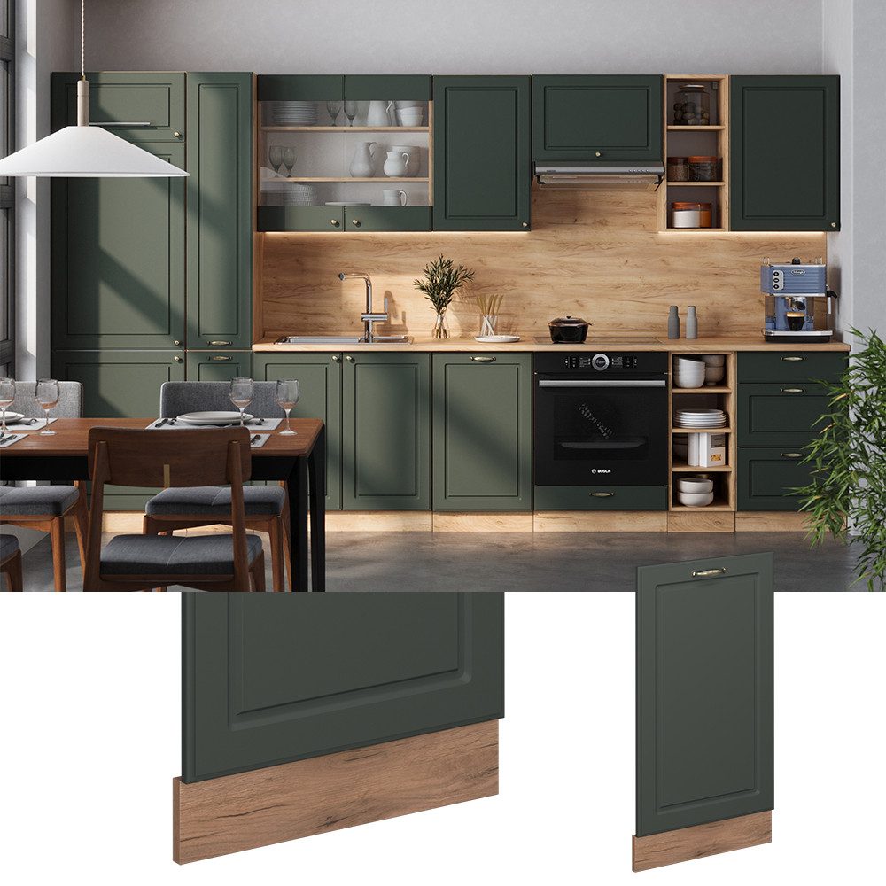 Vicco Frontblende Fame-Line, Grün-Gold Landhaus/Goldkraft Eiche, 45 cm ohne Arbeitsp... (1 St)