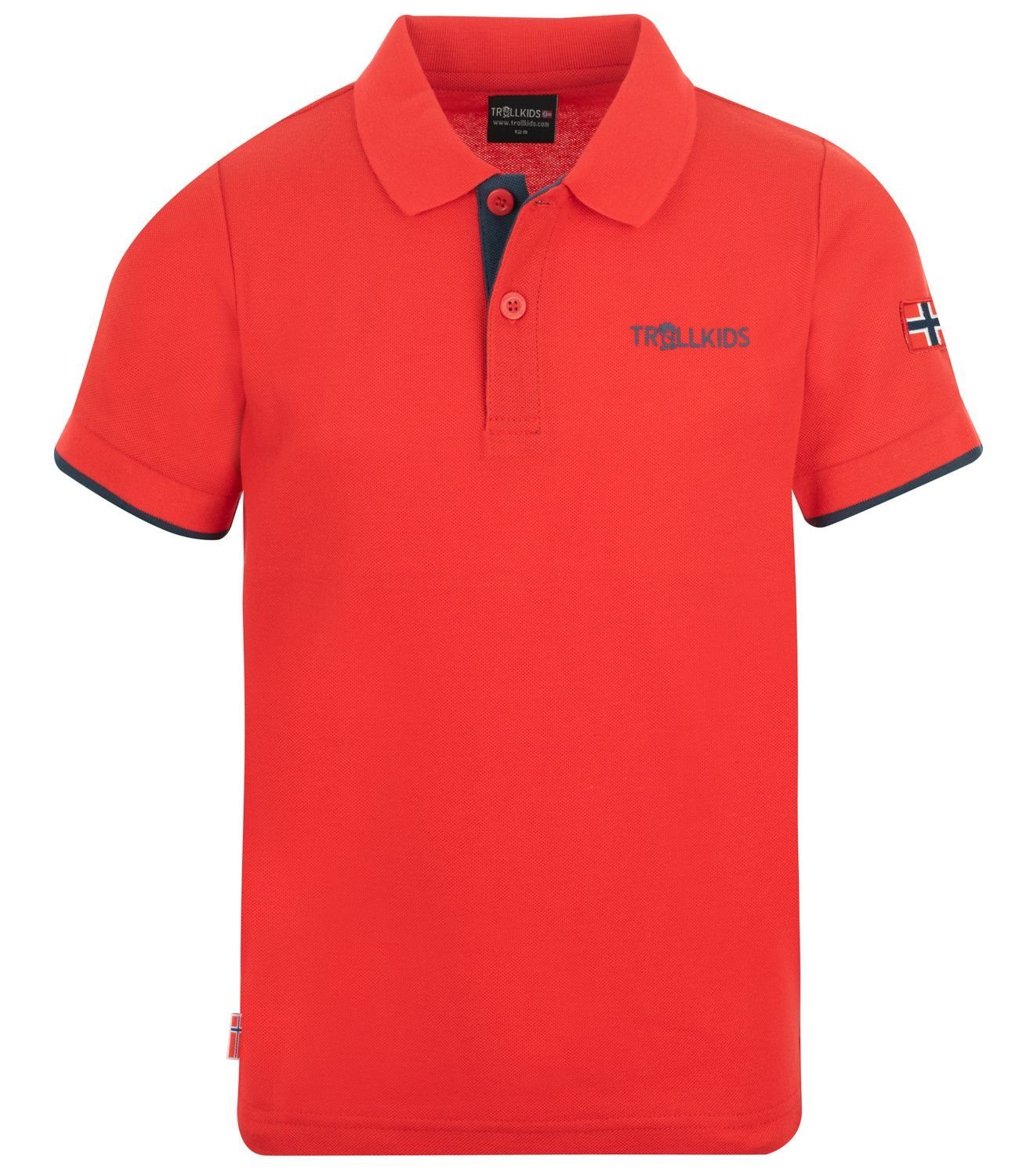 XT Poloshirt Bergen Hellrot/Blau TROLLKIDS