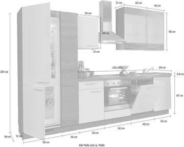 Kochstation Küchenzeile Trea, vormontiert, mit Vollauszug und Soft-Close-Funktion, Breite 310 cm