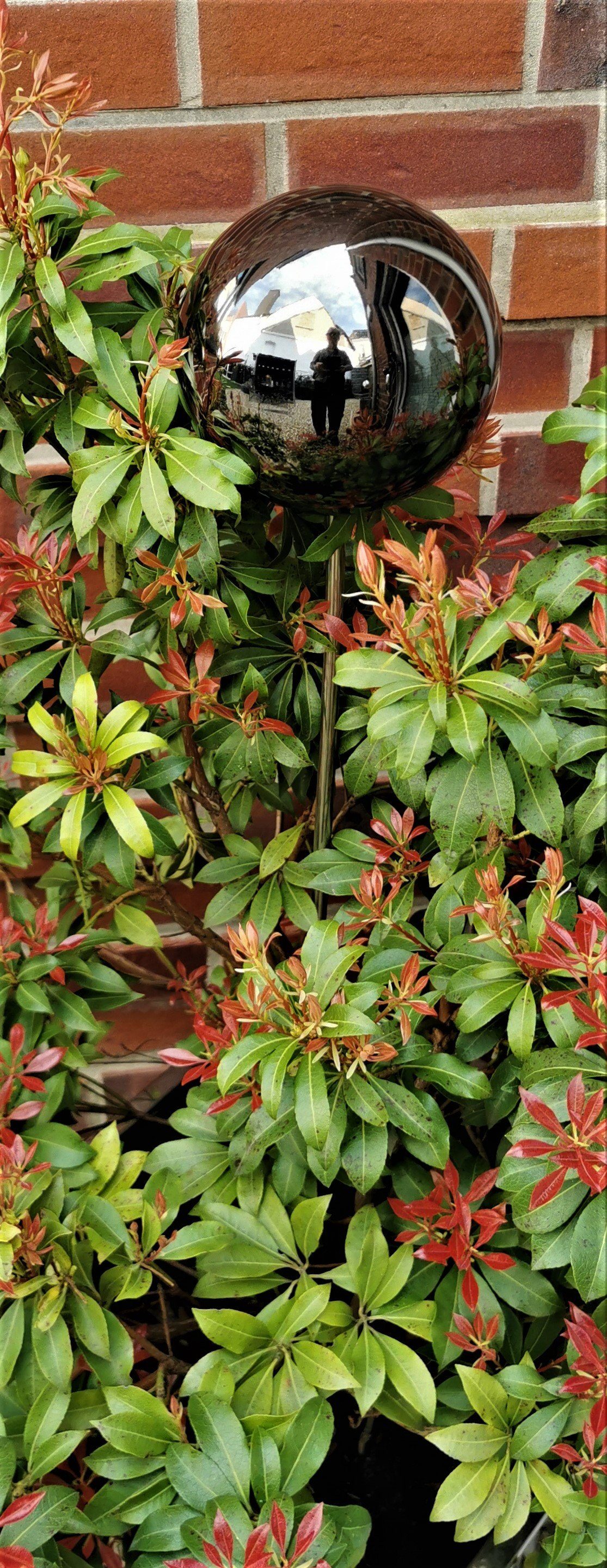 Kugel Dekokugel Gartenstecker Rosenstecker anthrazit 80 Beetstecker verschiedenen schwarz Größen Rosenkugel Bocker mit black Dekostecker cm Jürgen Stab poliert Garten-Ambiente Gartenstecker Edelstahl