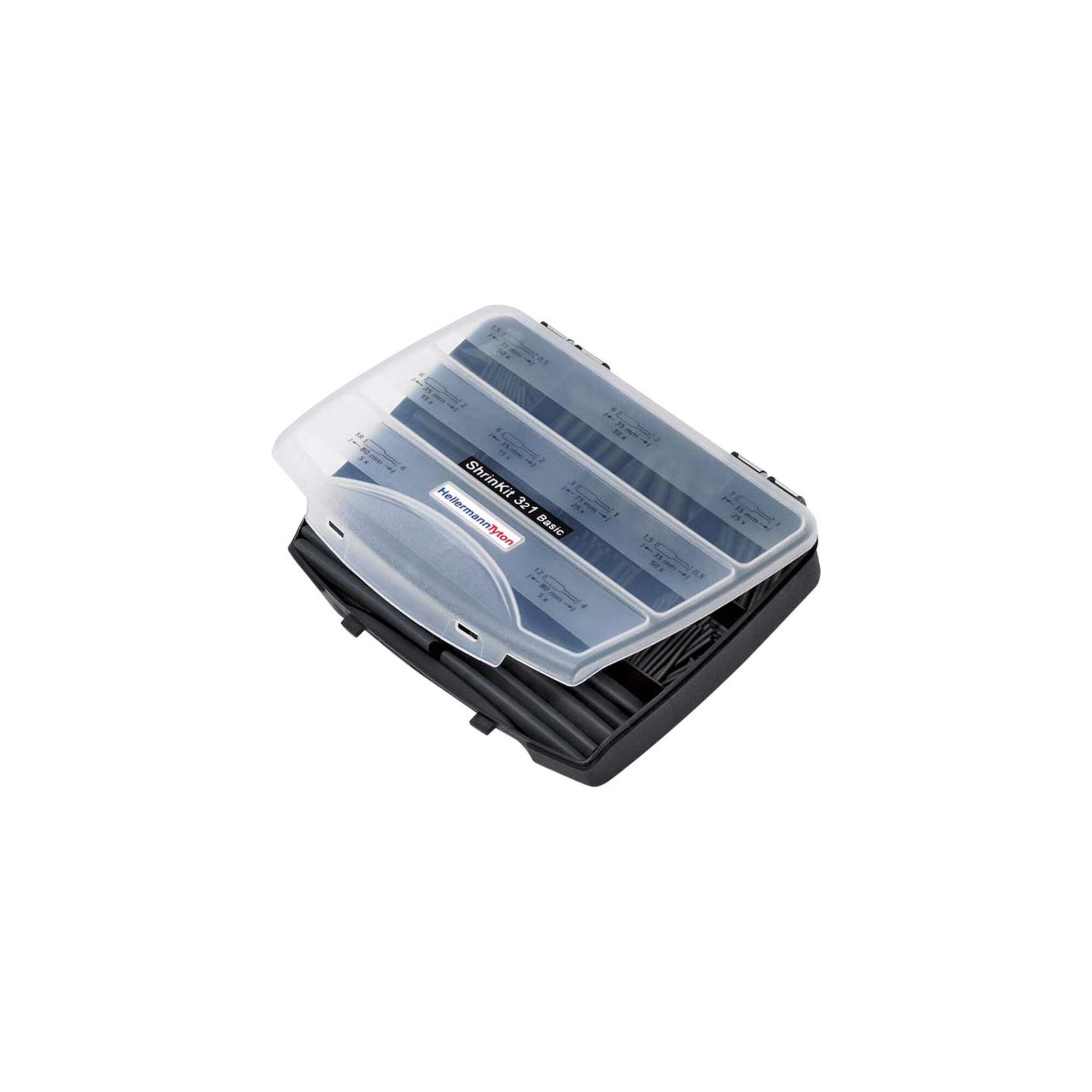 HellermannTyton Isolierband HellermannTyton Schrumpfschlauch-Set 321 Basic-PO-X-BK ShrinKit#380-03