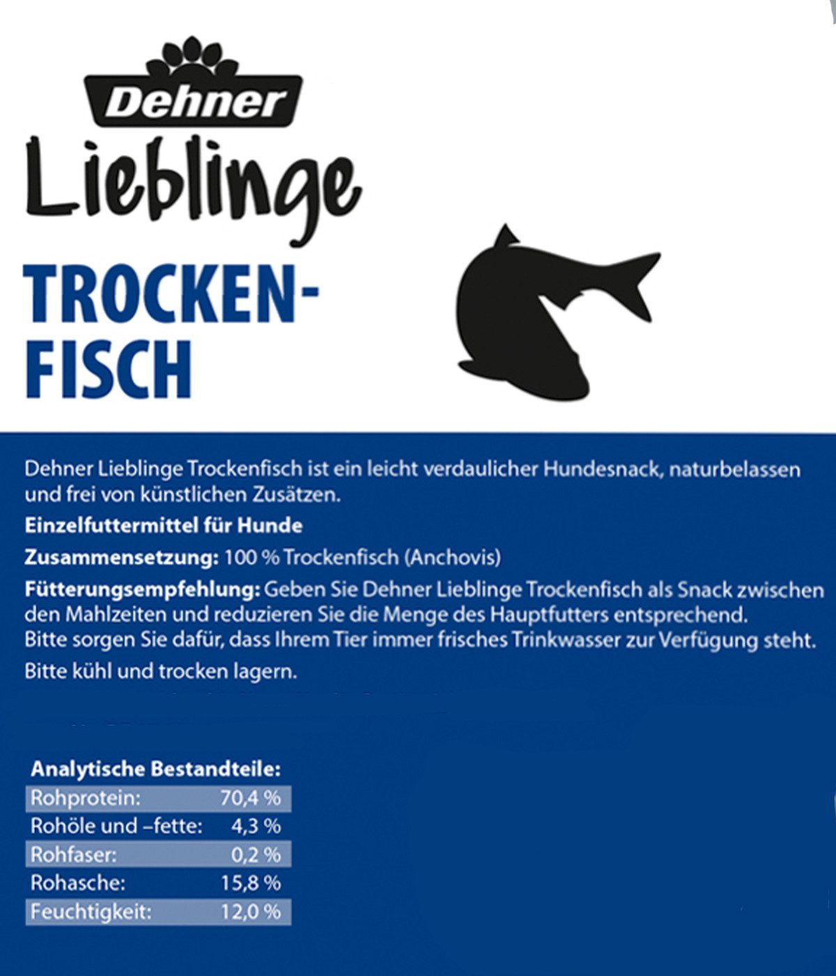 Dehner Hundesnack, 400 g Fisch, Snack für: Hunde, Kausnack aus Trockenfisch