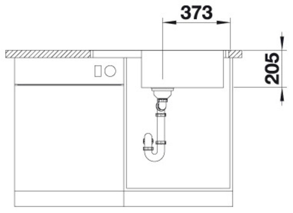 6 cm, (1 Blanco S-IF Edelstahlspüle eckig, 50/78 LEMIS geeignet wechselseitigen Einbau St), Compact, XL zum
