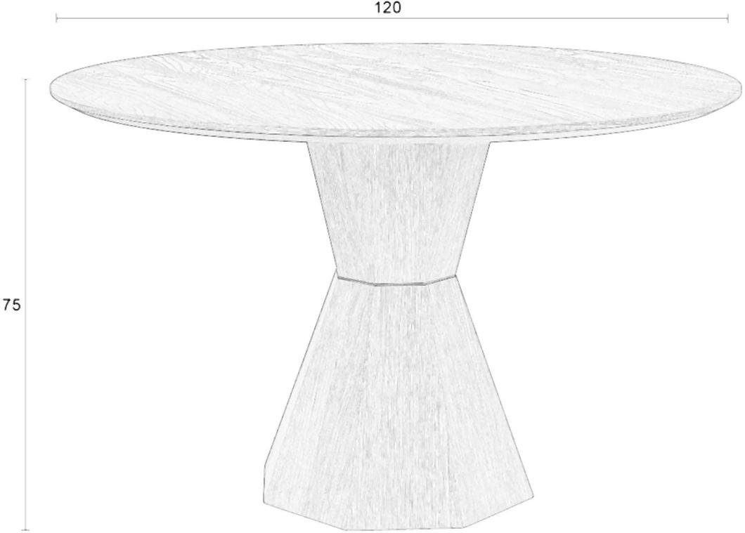 Zuiver Esstisch Tisch Esstisch LOTUS furniert 120 von cm Zuiver Ø Rund Eiche