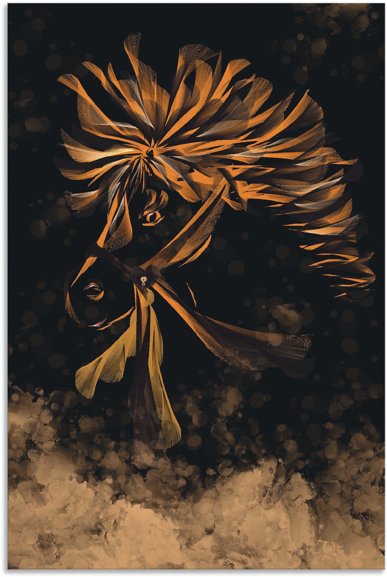 versch. Fantasy Animal Artland Pop-Art-Stil, Wandaufkleber (1 Poster als in Leinwandbild, Pony oder Alubild, St), Größen Liebliches Wandbild