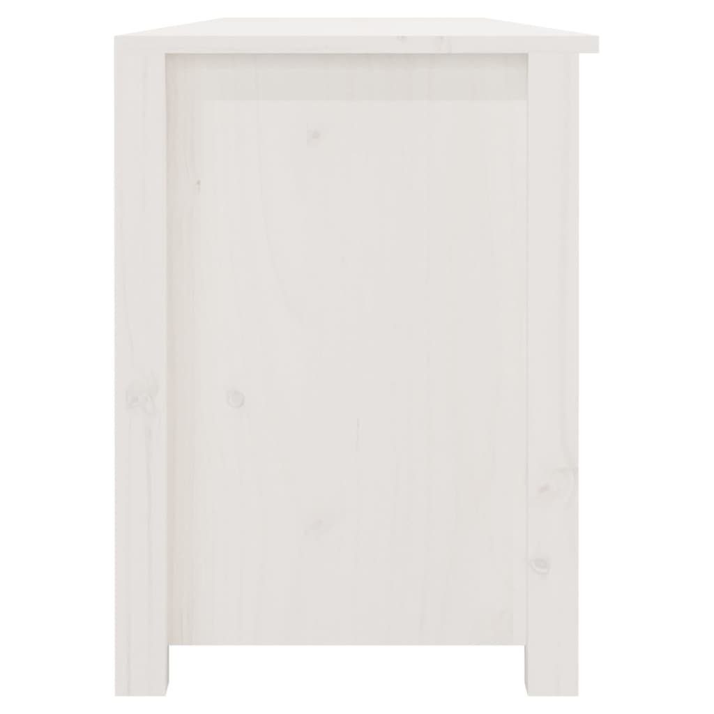 Schuhregal Weiß 1-tlg. vidaXL Schuhbank Kiefer, 160x36,5x50 cm Massivholz