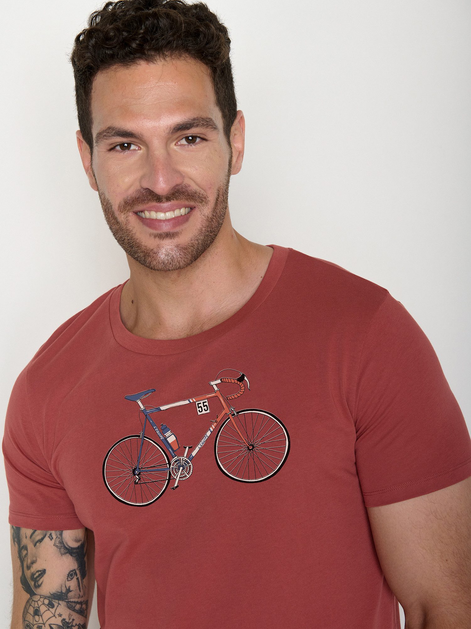 GreenBomb T-Shirt Guide Bike Jacques (1-tlg., 1) klassischer Schnitt, tailliert, Rundhalsausschnitt, Bio-Baumwolle