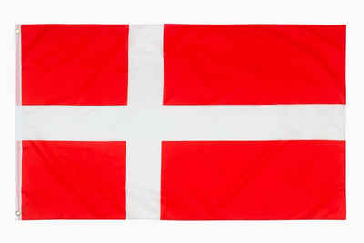 PHENO FLAGS Flagge Dänemark Flagge 90 x 150 cm Dänische Fahne Nationalfahne (Hissflagge für Fahnenmast), Inkl. 2 Messing Ösen