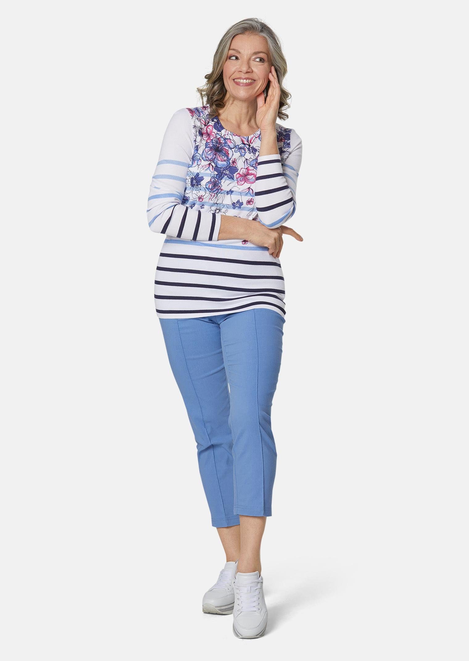 GOLDNER Longsweatshirt Blütenreicher Druckpullover