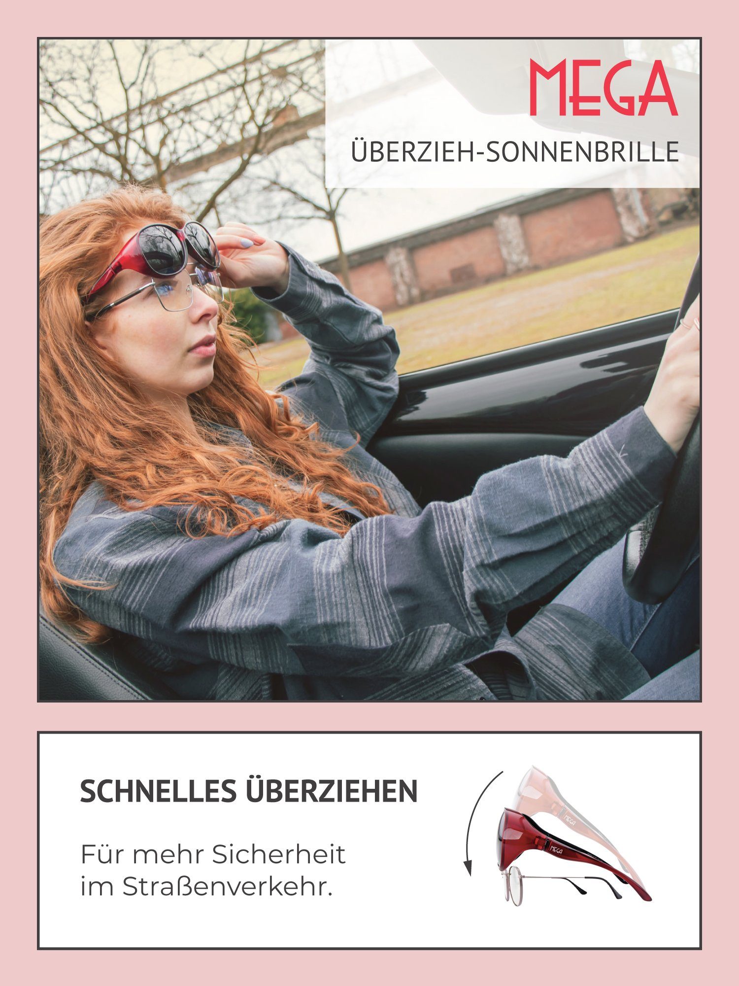 ActiveSol Sonnenbrille Überziehsonnenbrille Damen MEGA (inklusive Schiebebox und Brillenputztuch) Vintage Stil – Bild 4 von 5