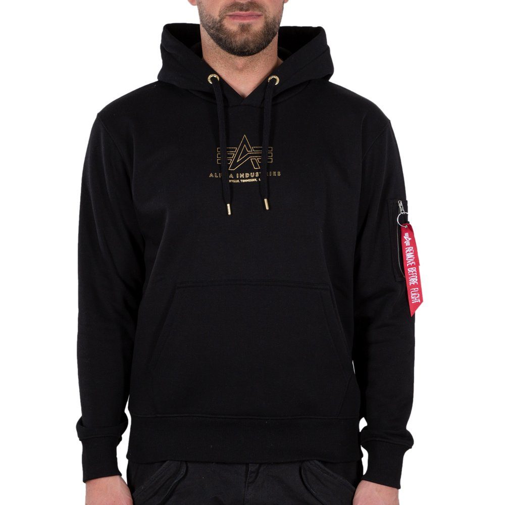 Alpha Industries Hoodie Alpha Industries Herren Kapuzenpullover Basic ML  Foil Print, 80% Baumwolle, 20% Polyester