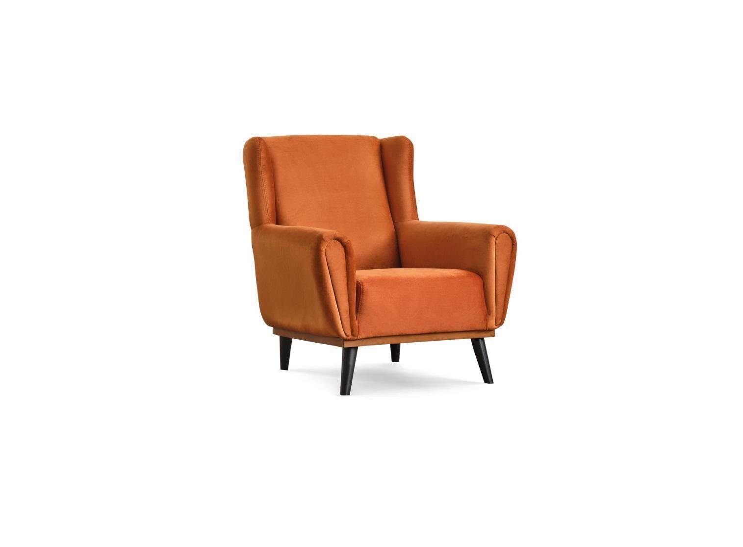 JVmoebel Sessel Sessel Einsitzer 1 Design Modern Sessel), Clubsessel Sitzer Orange Made (1-St., Europa in Stoffsessel