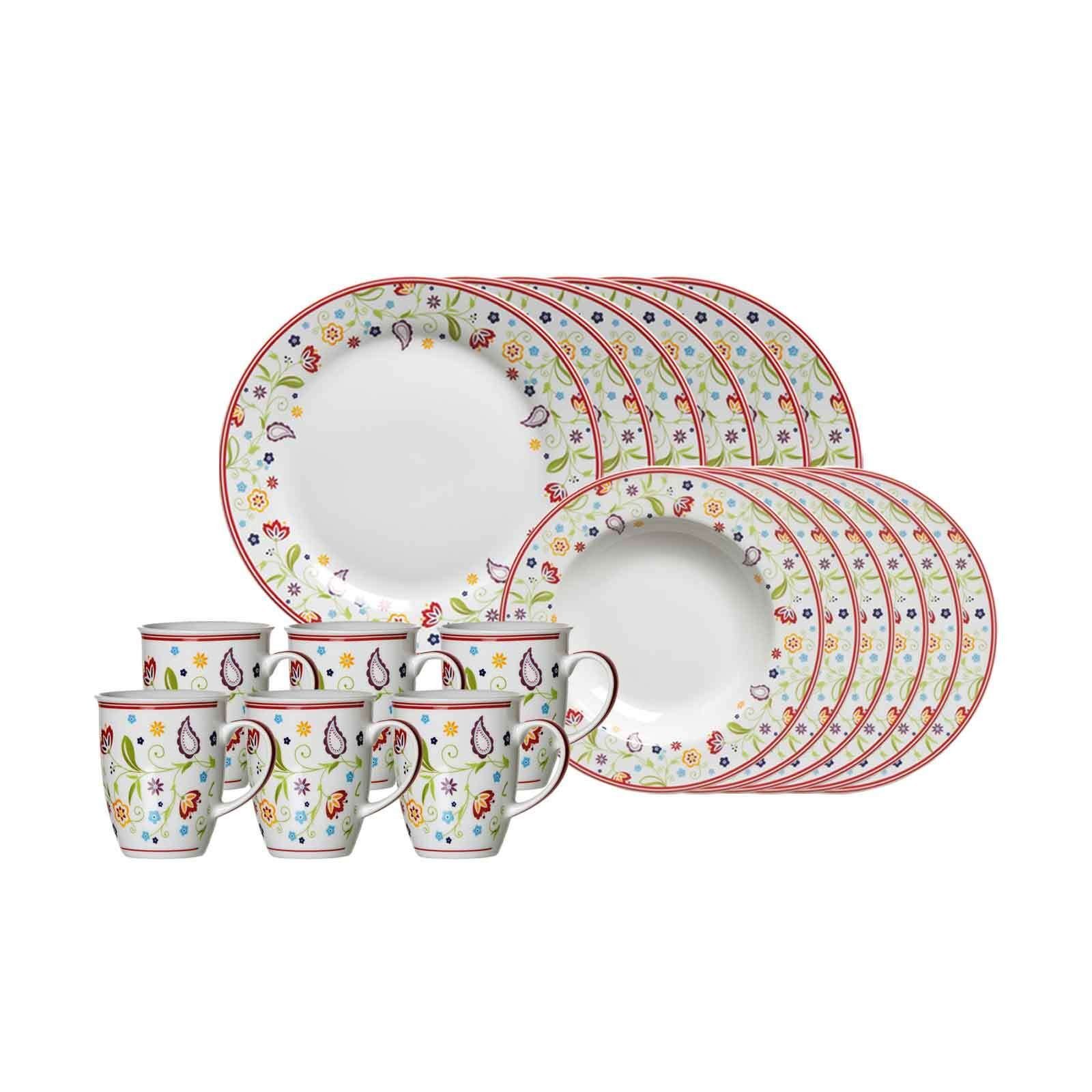 Ritzenhoff & Breker Tafelservice Shanti Doppio Tafelservice 18-tlg. (18-tlg), 6 Personen, Porzellan