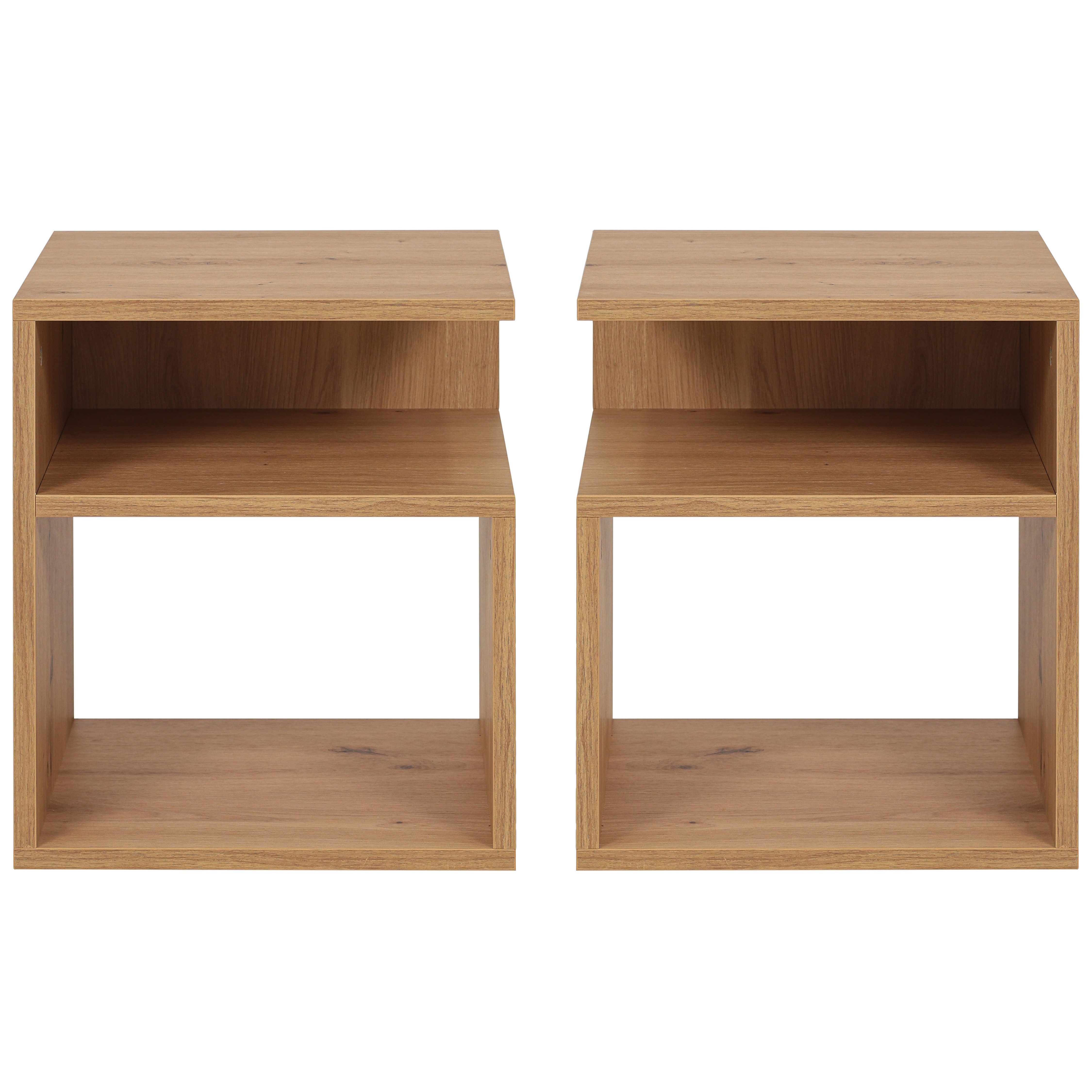 Krok Wood Nachttisch LORA aus laminierter Spanplatte, Beistelltisch für Schlafzimmer (2-St)