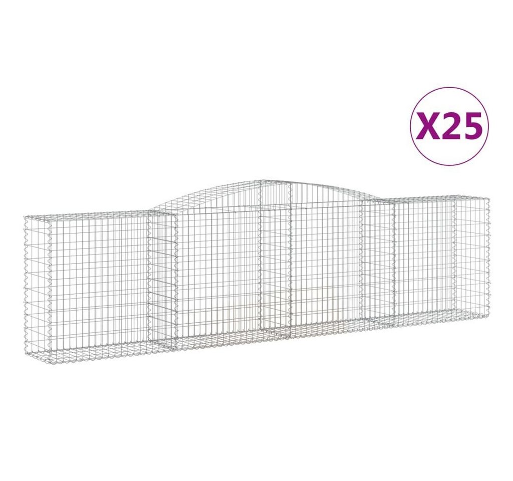 Thumbnail - vidaXL Blumentopf Gabionen mit Hochbogen 25 Stk 400x50x100/120cm Verzinktes Eisen (25 St)