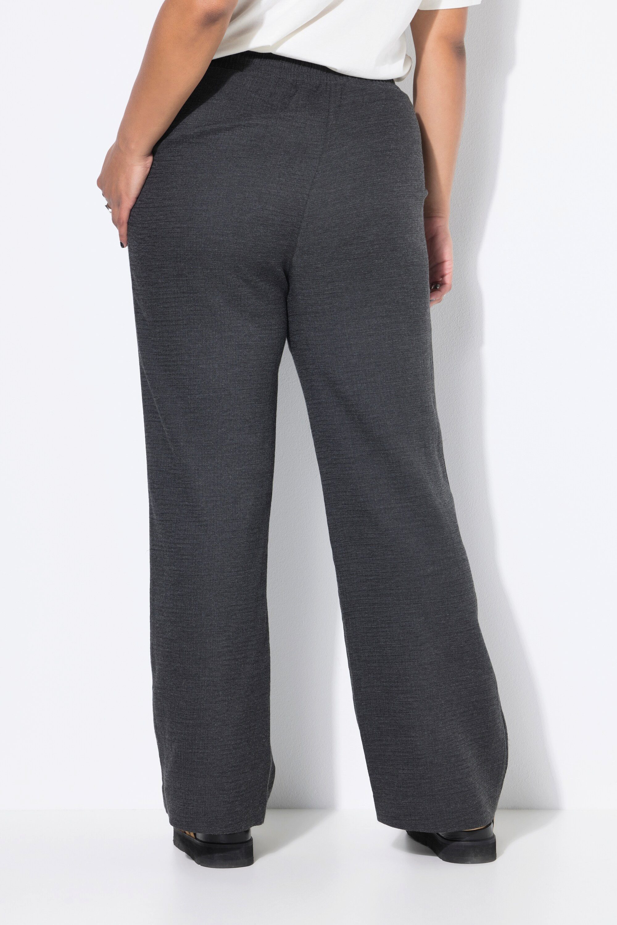 Studio Untold Funktionshose Hose Wide Legs High Waist feine Struktur