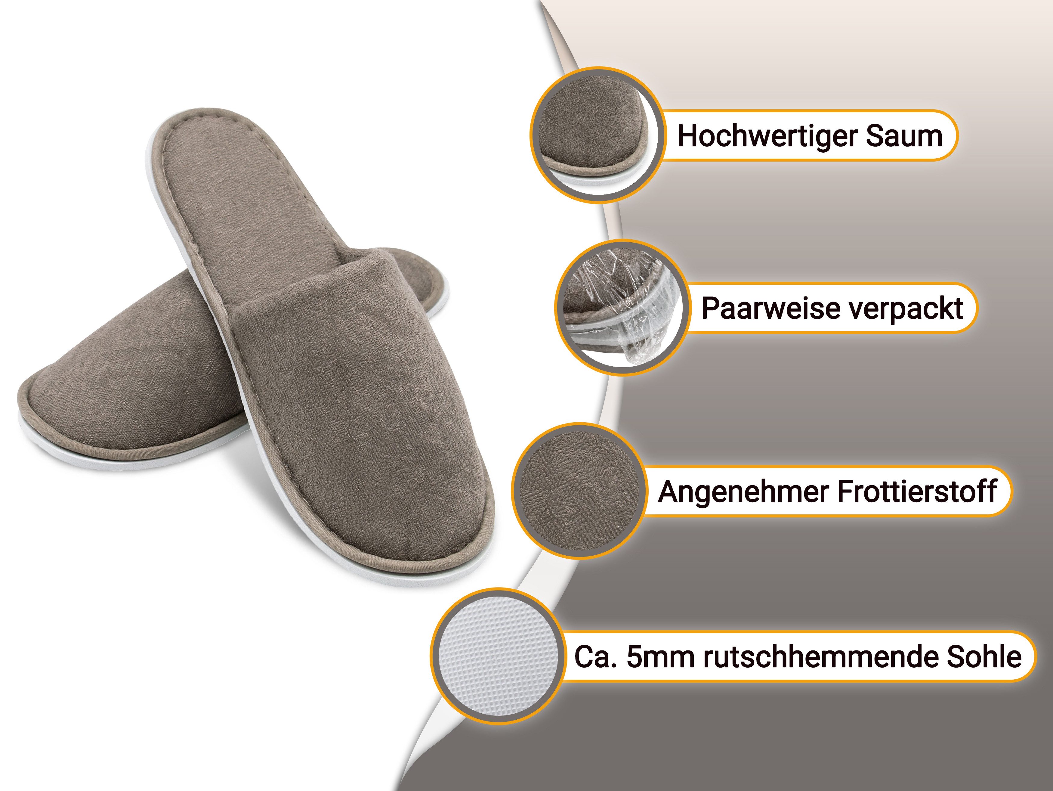 ZOLLNER Pantoffel (10-tlg) 100% Polyester, vom Hotelwäschespezialisten