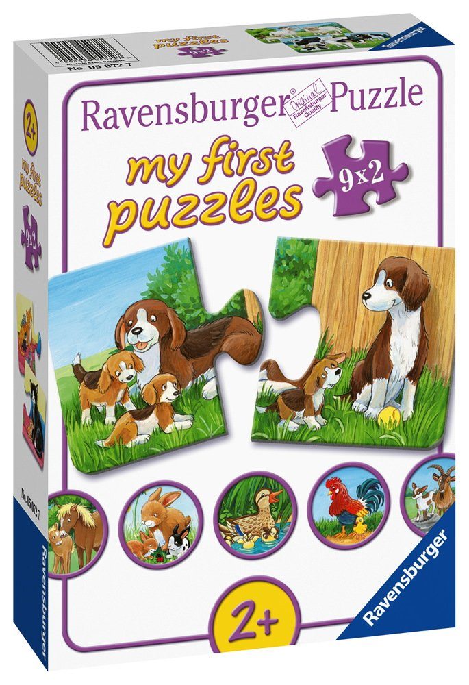 Puzzle 9 x 2 Teile my first puzzles Tierfamilien auf dem Bauernhof 05072