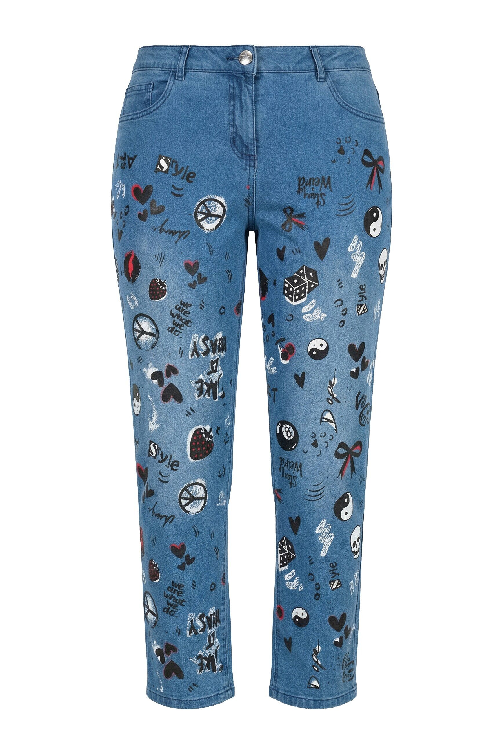 Angel of Style Regular-fit-Jeans Boyfriend-Jeans 5-Pocket Alloverdruck günstig online kaufen