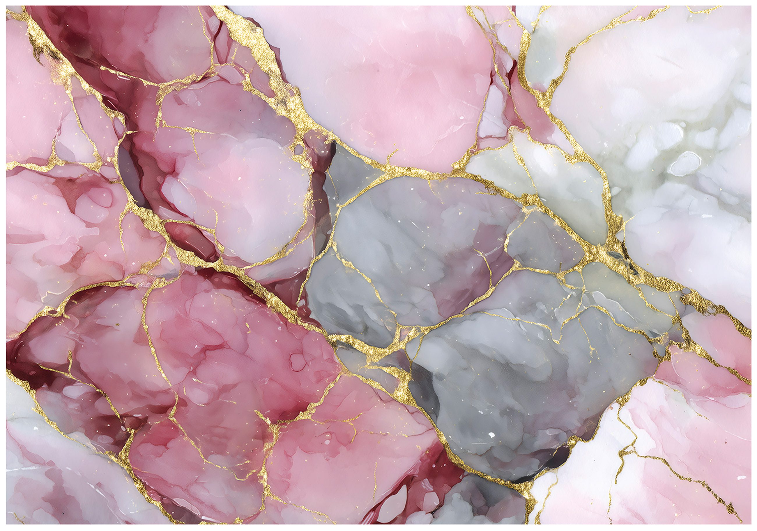 Wallarena Fototapete Marmor Rosa Grau Weiß Vlies Tapete Wohnzimmer Schlafzimmer Wandtapete, Glatt Vlies Washable, Marmor, Rosa, Weiß, Grau, (Packung, 2 St., Vlies Fototapete), Vliestapete schwarz Wohnzimmer Schlafzimmer Küche Tapete + Kleister