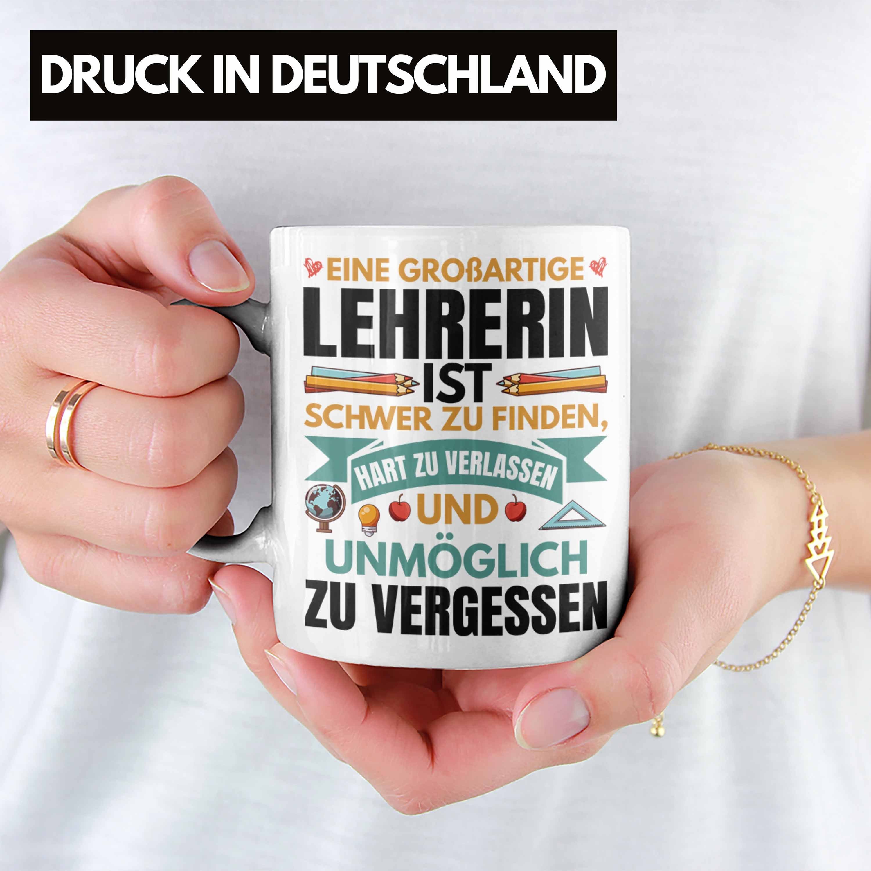 Geschenkidee Lehrerin Geschenk Tasse Abschiedsgeschenk Dankeschön Abschied Trendation - Trendation Lehrerin zum Beste Klassenlehrerin Tasse Weiss