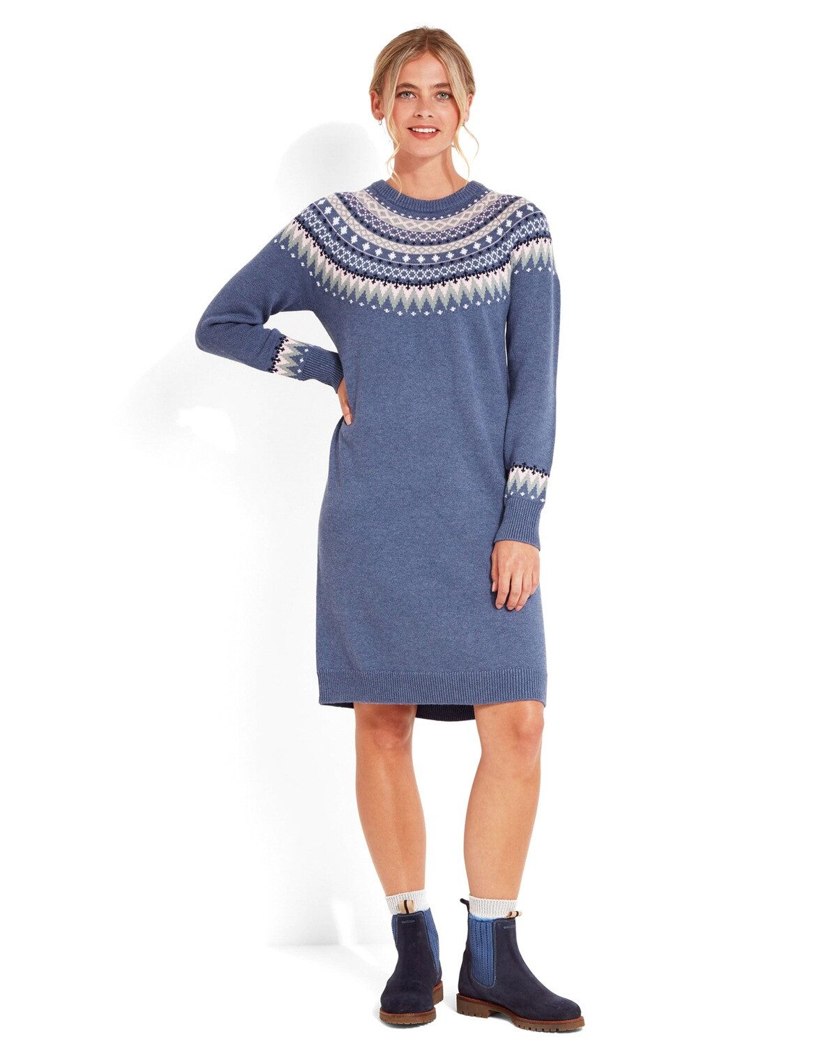 Schöffel Country Strickkleid Langarm-Kleid Shetland Fairisle günstig online kaufen