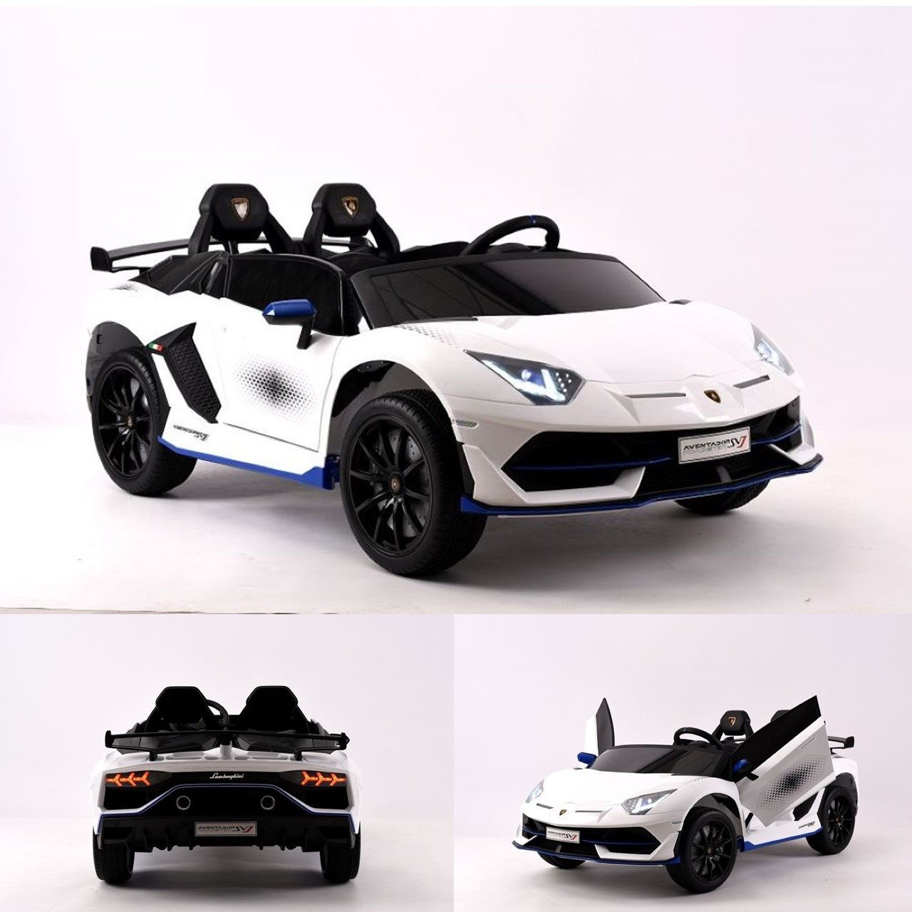 ES-Toys Elektro-Kinderauto Kinderauto Lamborghini, Belastbarkeit 40 kg, Aventador SVJ Xago EVA-Reifen Zweisitzer