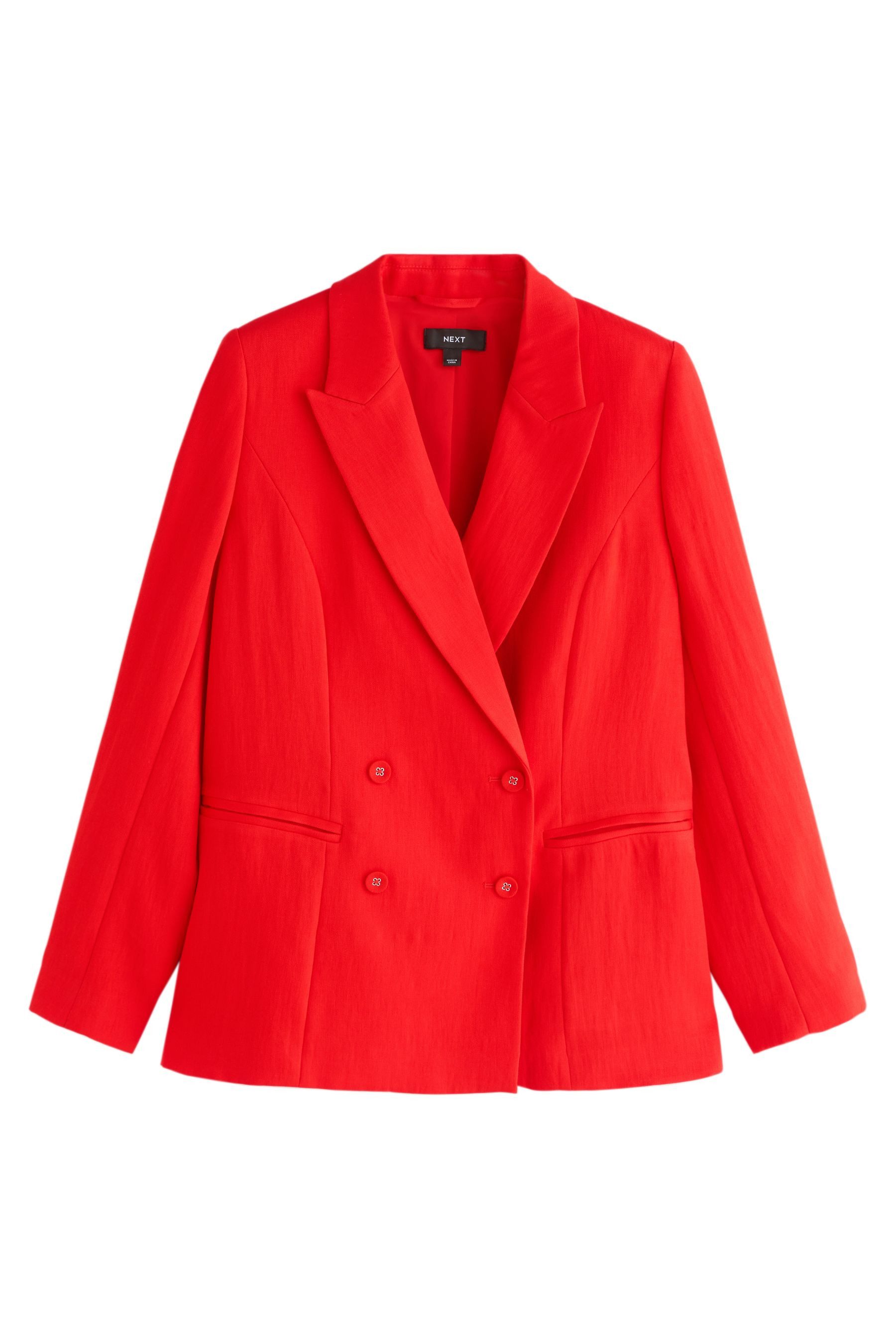 Jackenblazer Zweireihiger Blazer in Knitteroptik, Kurzgröße