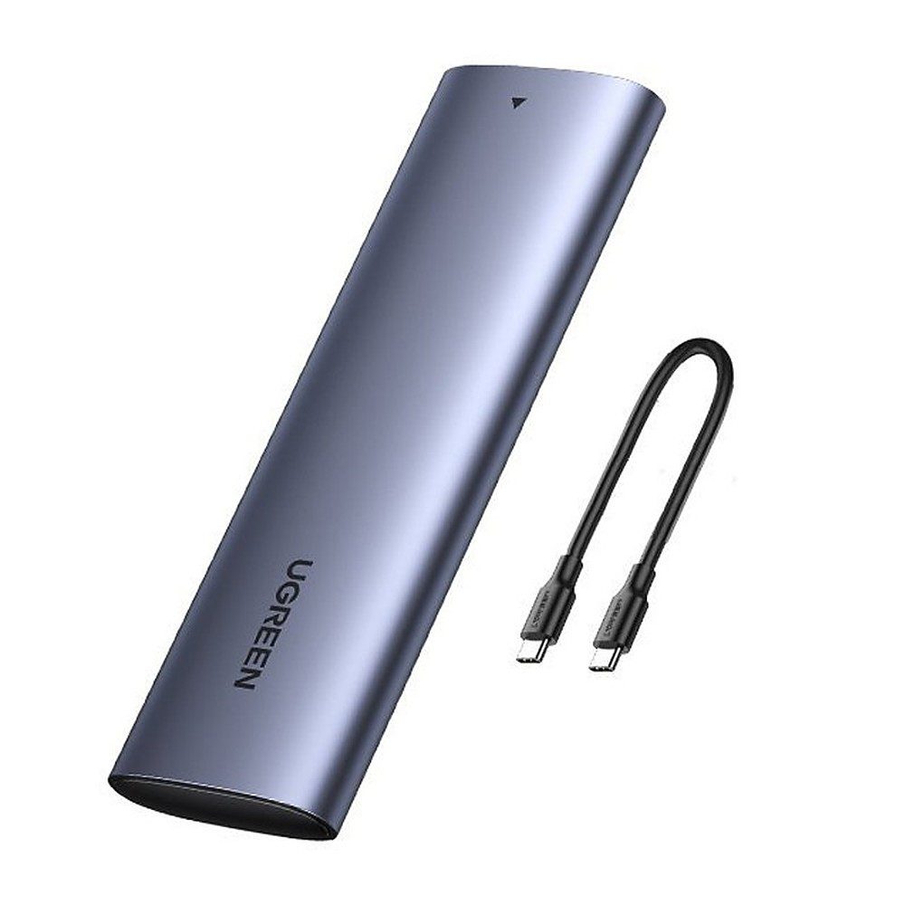 UGREEN Festplatten-Gehäuse SSD-Gehäuse Speicheradapter Datenspeicher, (Spar-Set, 1 St., 50 cm Kabel robust), USB-C 10 Gbit/s, M.2 NVMe, werkzeuglos