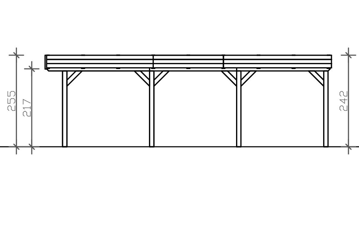 Skanholz Doppelcarport Grunewald, 590 cm, 622x796 cm Einfahrtshöhe, mit Aluminiumdach BxT