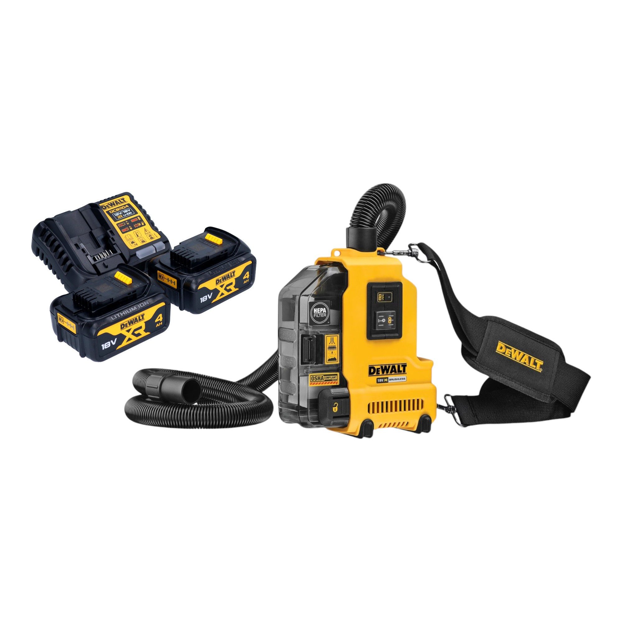 DeWalt Akku-Handstaubsauger DWH 161 M2 18 V 0,21 l Brushless + 2x Akku 4,0 Ah + Ladegerät
