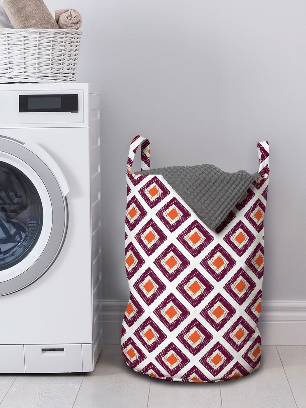 Abakuhaus Wäschesäckchen Wäschekorb mit Kordelzugverschluss Waschsalons, für Griffen Grafik-Druck Triangles Geometrisch