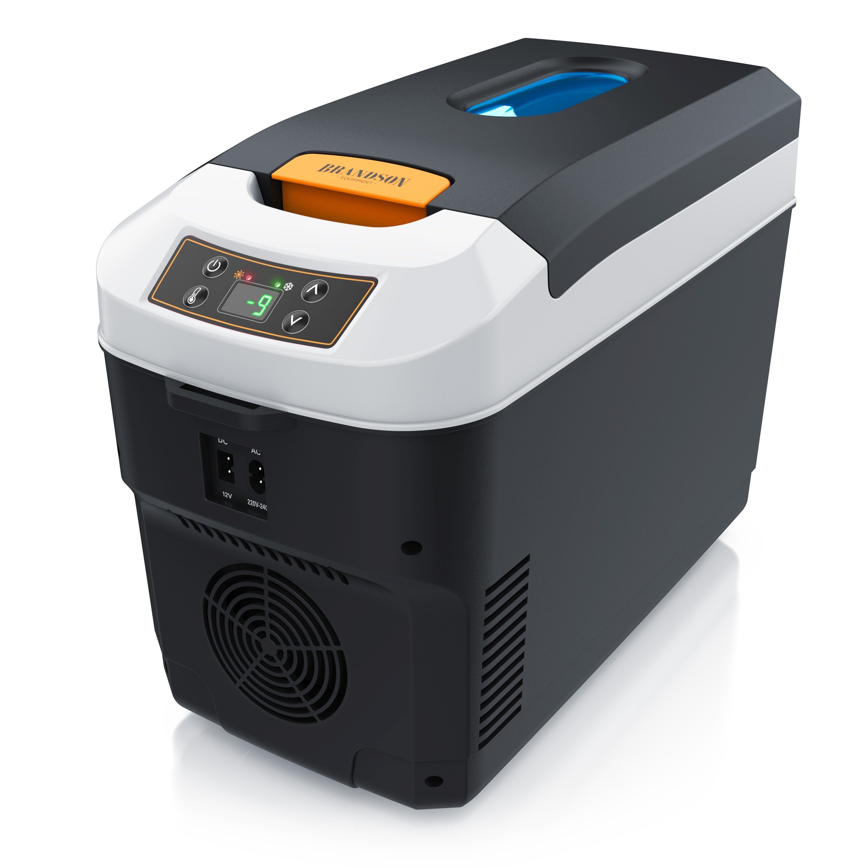 Brandson Elektrische Kühlbox 10 L, Kühlt & hält Warm, von -10 bis +65°C,  Sichtfensterdeckel, 10 l, Kühlbox elektrisch, 230 V Netzspannung und 12 V KFZ Auto Bordspannung