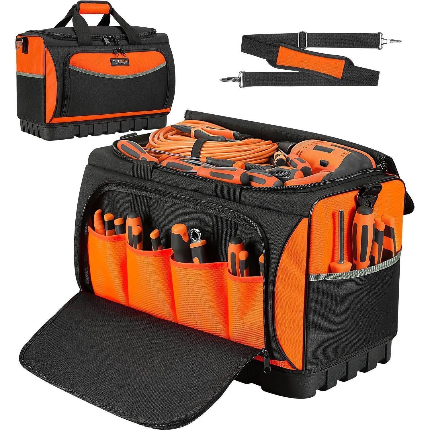 LuxusKollektion Werkzeugtasche Werkzeugtasche 19 Taschen 50x33x30cm 600D Schwarz/Orange